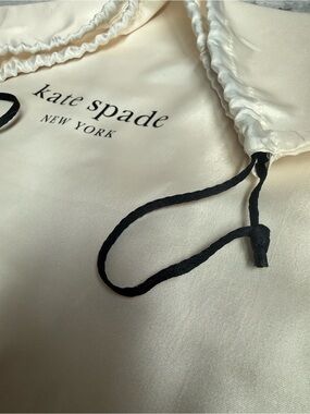 kate spade New York Cream Satin Drawstring Dust Bag